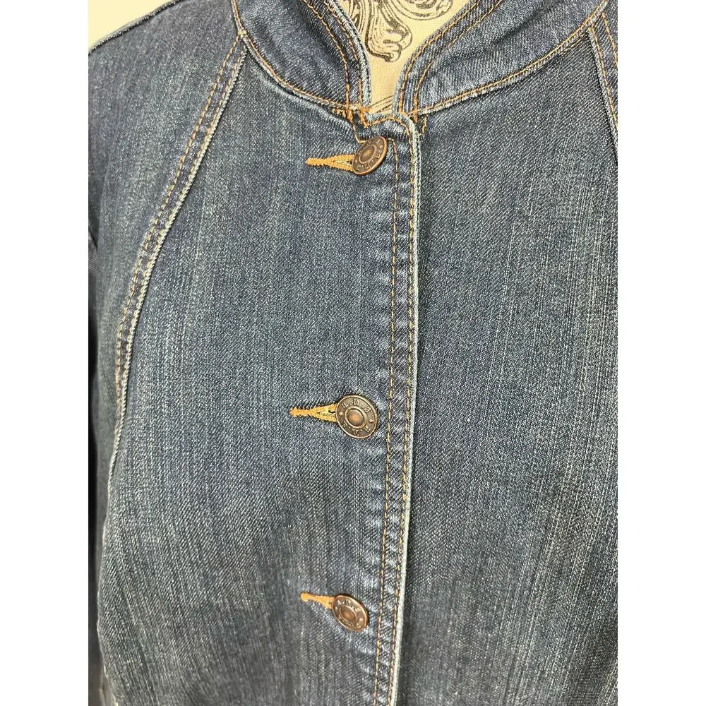 ana plus size button up jean jacket - Picture 4 of 9